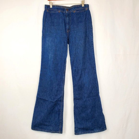 RARE Vintage Levi's 70s Orange Tab High Waisted/High-Rise Flare Jeans - Picture 2 of 15